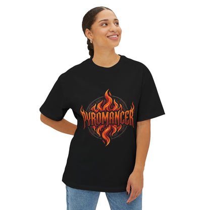 Pyromancer Flame Graphic Tee — Oversized Boxy T‑Shirt