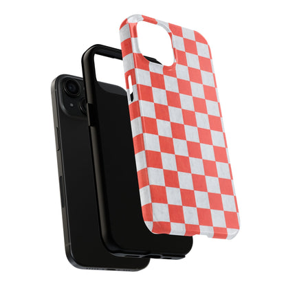 Red Checkered Tough Phone Cases