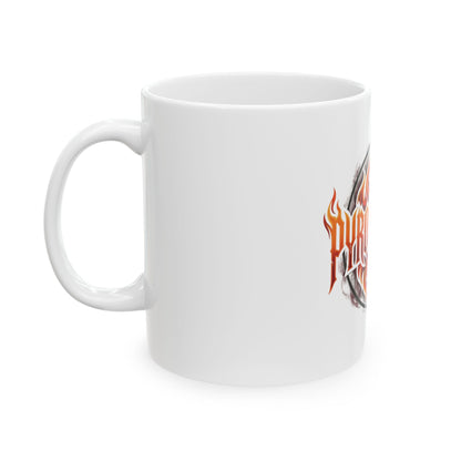Pyromancer Fire Logo Mug — Flame Fantasy Ceramic Coffee Cup (11oz & 15oz)