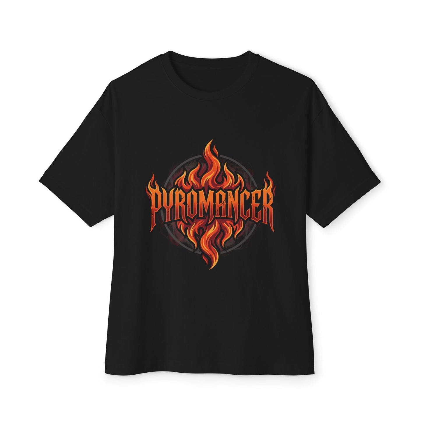 Pyromancer Flame Graphic Tee — Oversized Boxy T‑Shirt