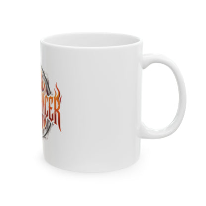 Pyromancer Fire Logo Mug — Flame Fantasy Ceramic Coffee Cup (11oz & 15oz)