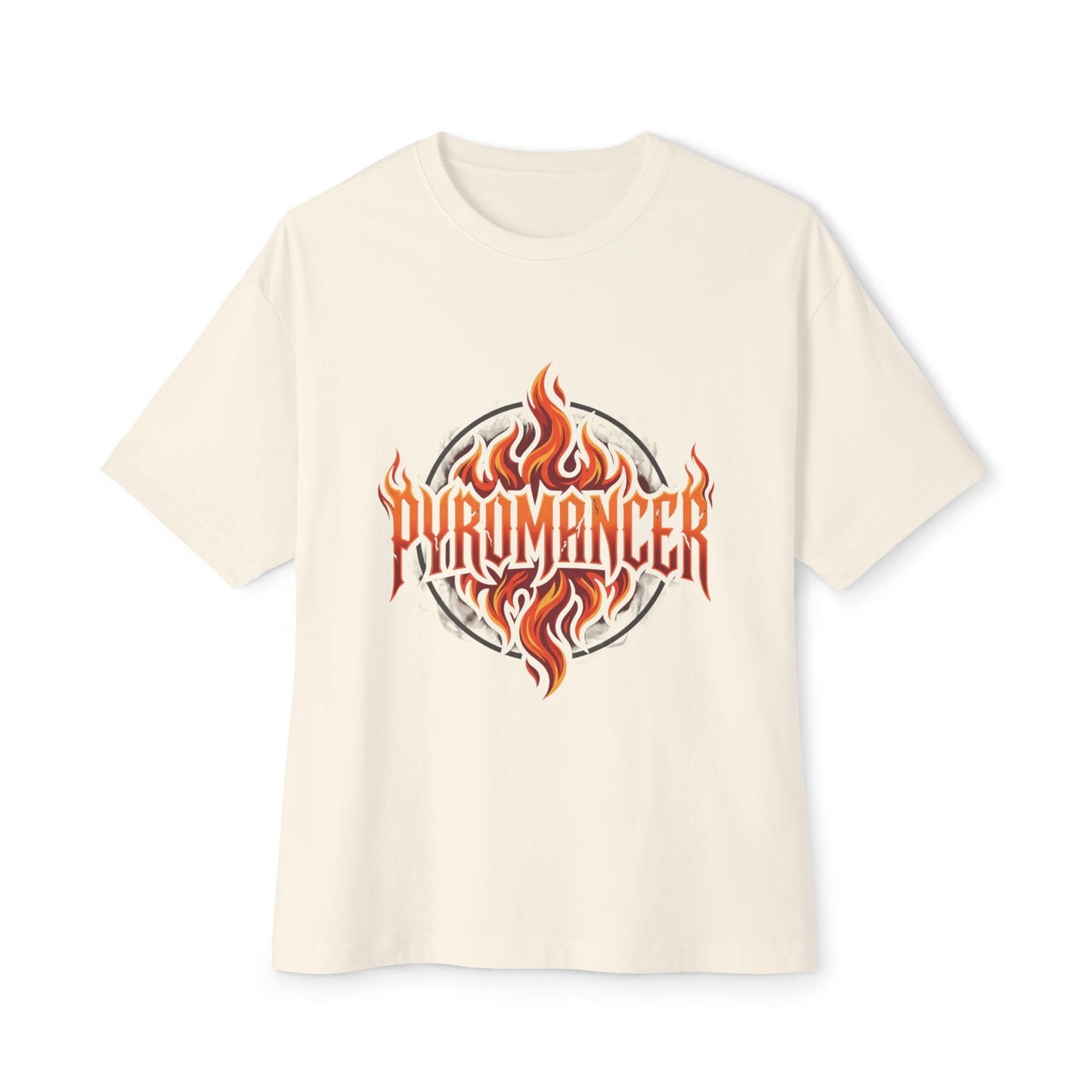 Pyromancer Flame Graphic Tee — Oversized Boxy T‑Shirt