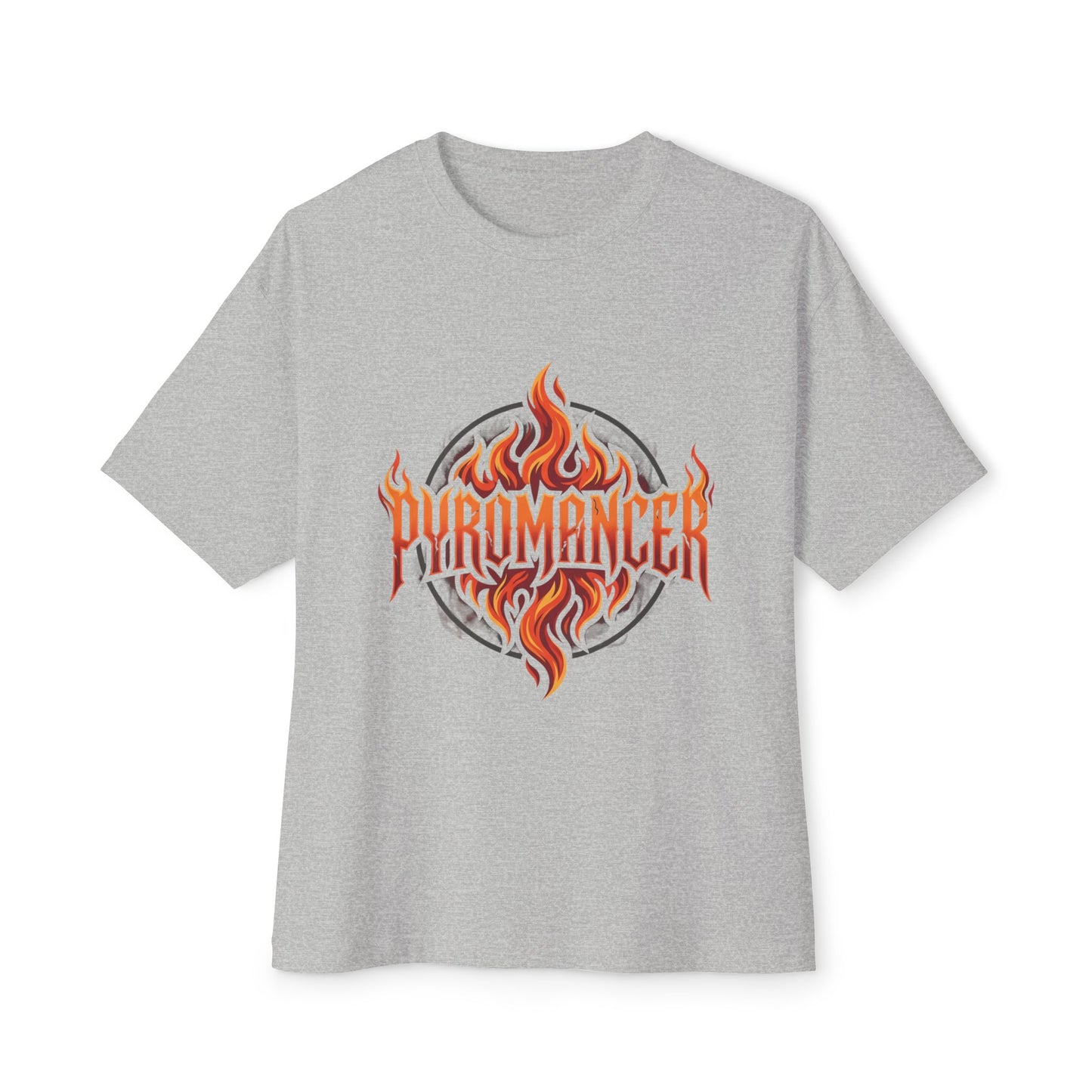 Pyromancer Flame Graphic Tee — Oversized Boxy T‑Shirt