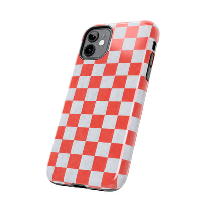 Red Checkered Tough Phone Cases